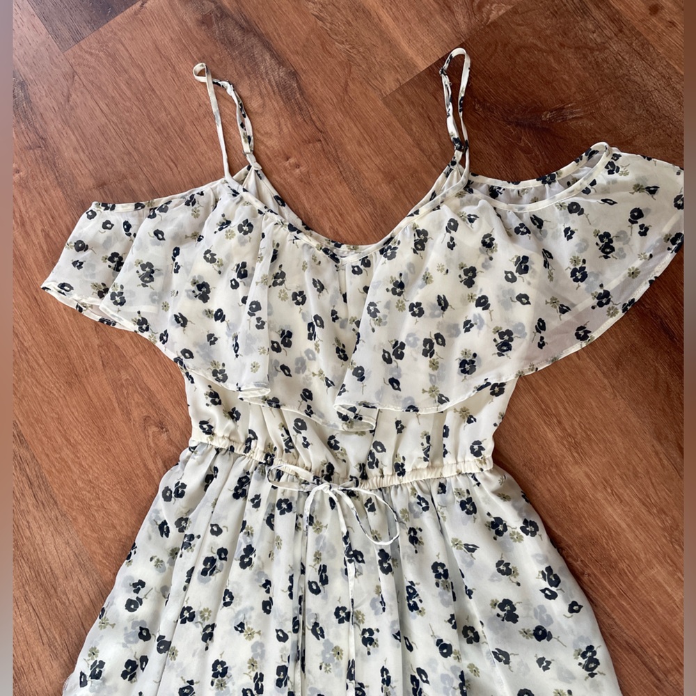 Abercrombie & Fitch Womens Floral Maxi Dress XS Flutter Sleeve Garden Party A+F - Picture 3 of 8